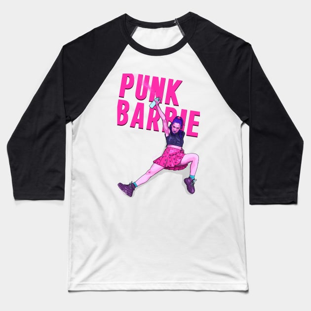 Punk Barbie (no background) Baseball T-Shirt by BeSmartFightDirty